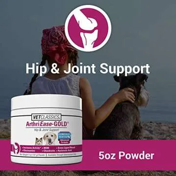 Vet Classics ArthriEase-Gold Hip & Joint Support for Dogs, Cats– Pet Health Supplement Powder – ...