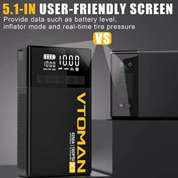 VTOMAN X7 Jump Starter with Air Compressor - 4250A Portable