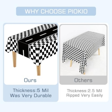 Piokio Racing Car Tablecloths 2 Pack - 55x108 Inches