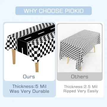 Piokio Racing Car Tablecloths 2 Pack - 55x108 Inches