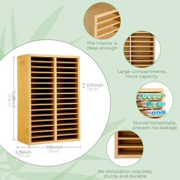 Ohuhu Bamboo Marker Organizer, Desktop Storage Hold 224 Markers for Honolulu Oahu Series of Ohuhu Ma...