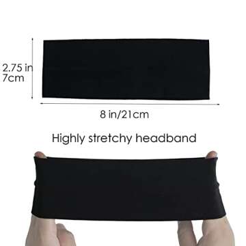 MLMOMVME 6 Pcs Black White Headbands for Women Hair Cotton Headband Non-slip Stretchy Elastic Head W...