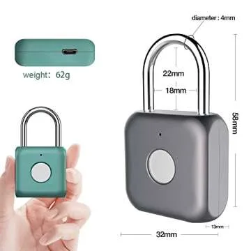 Compact Fingerprint Padlock Perfect for Gym and Travel