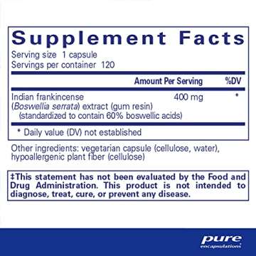 Pure Encapsulations Boswellia Supplement for Joint & Digestive Health - Non-GMO & Vegan - 120 Capsul...