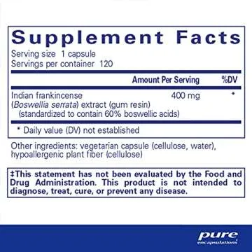 Pure Encapsulations Boswellia Supplement for Joint & Digestive Health - Non-GMO & Vegan - 120 Capsul...