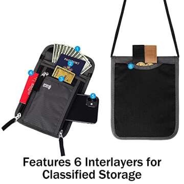 KEAFOLS Travel Pouch Neck Wallet with RFID Blocking