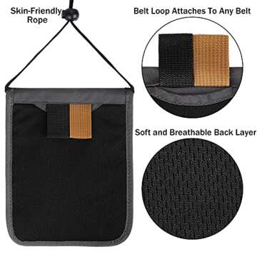 KEAFOLS Travel Pouch Neck Wallet with RFID Blocking