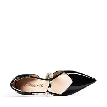 DREAM PAIRS Womens Closed Toe High Heels Stiletto Pointed Toe Strappy Pearl Elegant D'Orsay Dress Wedding Party Pumps Shoes, Black - 8 (SDPU2316W)