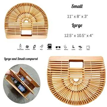 Stylish Miuco Women’s Handmade Bamboo Handbag Large Tote