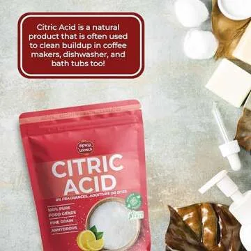 Spicy World Citric Acid 5 LB Bag | 100% Pure, Food Grade & Non-GMO | Versatile Citric Acid Powder for Cleaning, Bath Bombs, Preserving | Fine Granular | Premium Quality
