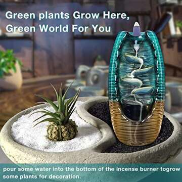 Incense Waterfall Burner, Backflow Incense Burner, Waterfall Incense Burner with 120 PCS Incense Cones + 30 Incense Sticks + Accessories + Exquisite Box (2021 Latest)