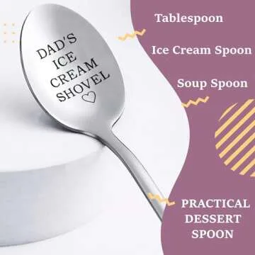 Stocking Stuffers for Dad, Father's Day Gifts from Daughter, Dad's Ice Cream Shovel, Stainless Steel Ice Cream Spoon Gift for Dad Birthday Gift, Christmas Thanksgiving Gifts for Dad