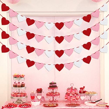 Vibrant Felt Heart Garland for Valentine's Weddings Parties
