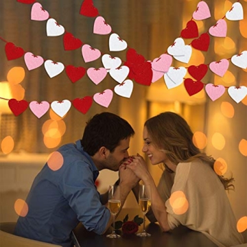 Vibrant Felt Heart Garland for Valentine's Weddings Parties