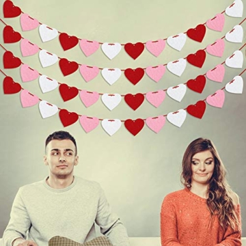 Vibrant Felt Heart Garland for Valentine's Weddings Parties