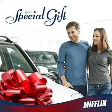 Mifflin-USA Big Car Bow - Metallic Red, 18 Inch - Giant Gift Bow for Birthday, Christmas - Huge Car Décor