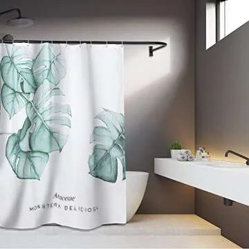 PrettyHome L Shapaed Bathroom Bathtub Corner Shower Curtain Rod Large Space 28"x68",Black Finished