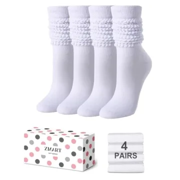 Zmart Novelty Slouch Socks for Women Girls, 80s Retro Cozy Cotton Boot Socks