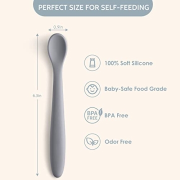 NETANY Silicone Baby Feeding Spoons for Mealtime Ease