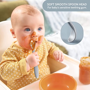 NETANY Silicone Baby Feeding Spoons for Mealtime Ease