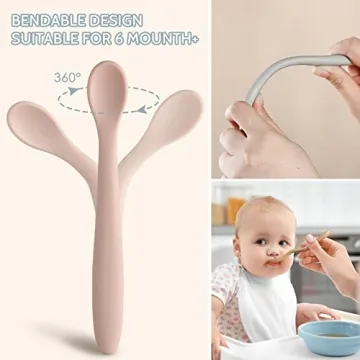 NETANY Silicone Baby Feeding Spoons for Mealtime Ease