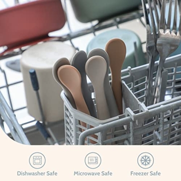 NETANY Silicone Baby Feeding Spoons for Mealtime Ease