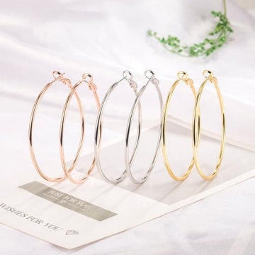 Hypoallergenic 70mm Large Gold Hoop Earrings for Women