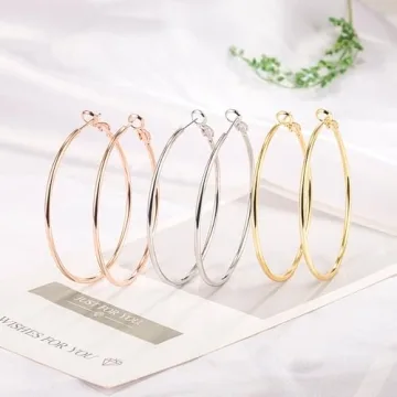 Hypoallergenic 70mm Large Gold Hoop Earrings for Women
