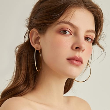 Hypoallergenic 70mm Large Gold Hoop Earrings for Women