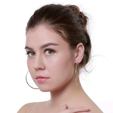 Hypoallergenic 70mm Large Gold Hoop Earrings for Women