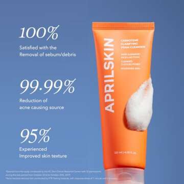 Aprilskin Carrotene Clarifying Foam Cleanser - Deep Cleansing with BHAs & Sebum Control for Oily, Sensitive, Acne-Prone Skin - 120ml - Vegan, Cruelty Free