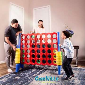 Giantville Giant 4 in a Row Connect Game - Storage Carry Bag Included - 4 Feet Wide by 3.5 Feet Tall...