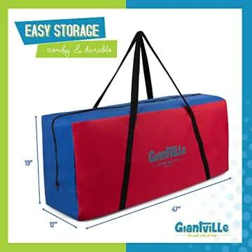 Giantville Giant 4 in a Row Connect Game - Storage Carry Bag Included - 4 Feet Wide by 3.5 Feet Tall - Oversized Floor Activity for Kids & Adults – Jumbo Sized Outdoor/Indoor Play - Durable Waterproof