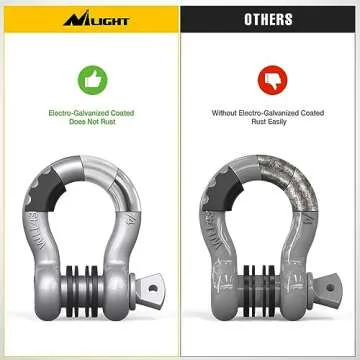 Nilight 2 Pack 3/4" D-Ring Shackle with 7/8" Screw Pin 41,887lbs Break Strength, Heavy Duty Off Road Recovery Shackle with Isolators Washers for Use with Tow Strap, Winch, Off-Road Jeep Truck Vehicle
