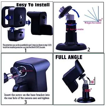 Blink Outdoor 3rd&4th Gen Camera Wall Mount Bracket.Weatherproof Housing Protective and 360 Adjustable Bracket with Blink Sync Module 2 Outlet Mount for Blink Outdoor 3rd&4th Gen Camera(Black 2 Pack)