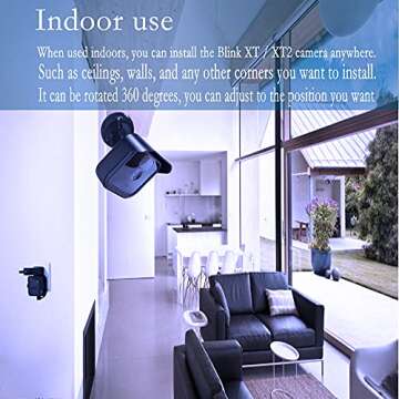 Blink Outdoor 3rd&4th Gen Camera Wall Mount Bracket.Weatherproof Housing Protective and 360 Adjustable Bracket with Blink Sync Module 2 Outlet Mount for Blink Outdoor 3rd&4th Gen Camera(Black 2 Pack)