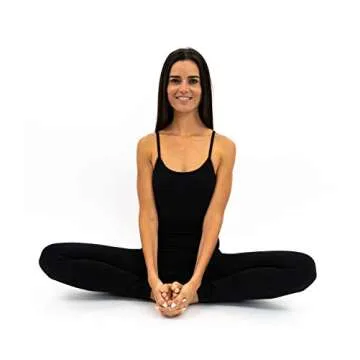 TREELANCE Yoga Workout Black Cotton Bodysuit One Piece Jumpsuit Unitard Built in Bra Open Back for Women Black, Medium