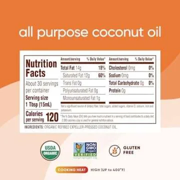Nutiva Organic Steam-Refined Coconut Oil, 15 Fluid Ounce, USDA Organic, Non-GMO, Vegan, Keto, Paleo, Neutral Flavor and Aroma for Cooking & Natural Moisturizer for Skin and Hair (Pack of 2)
