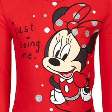 Disney Minnie Mouse Big Girls Pullover Fleece Hoodie T-Shirt and Leggings 3 Piece Outfit 14-16