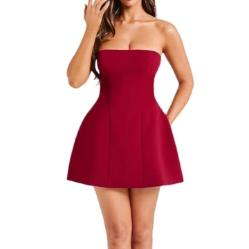Short Graduation Dress for Women Y2k Summer Spaghetti Strap Coquette Corset Dress Backless Flowy Mini Dress(829 Red,Small)