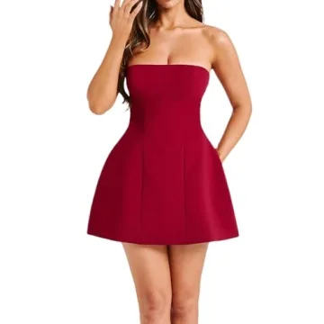 Short Graduation Dress for Women Y2k Summer Spaghetti Strap Coquette Corset Dress Backless Flowy Mini Dress(829 Red,Small)
