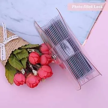 Ndsox 36 Pockets One-Handed Mini Photo Album 2x3 Portable Kpop Photocard Holder Compatible with Fujifilm Instax Mini Cameras/Polaroid Snap Touch/SocialMatic Instant Cameras, Pink