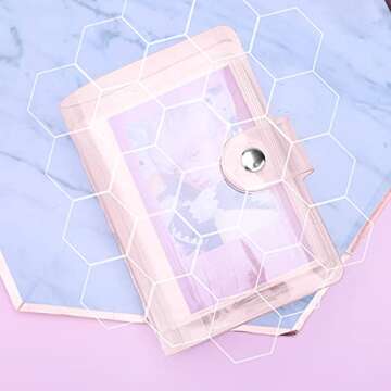 Ndsox 36 Pockets One-Handed Mini Photo Album 2x3 Portable Kpop Photocard Holder Compatible with Fujifilm Instax Mini Cameras/Polaroid Snap Touch/SocialMatic Instant Cameras, Pink