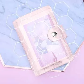 Ndsox 36 Pockets One-Handed Mini Photo Album 2x3 Portable Kpop Photocard Holder Compatible with Fujifilm Instax Mini Cameras/Polaroid Snap Touch/SocialMatic Instant Cameras, Pink