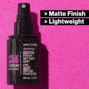 wet n wild Photo Focus Setting Mist, Up to 24HR Wear, Lightweight & Nourishing with Provitamin B5 & E, Suitable for All Skin Types, Cruelty-Free & Vegan - Natural Finish