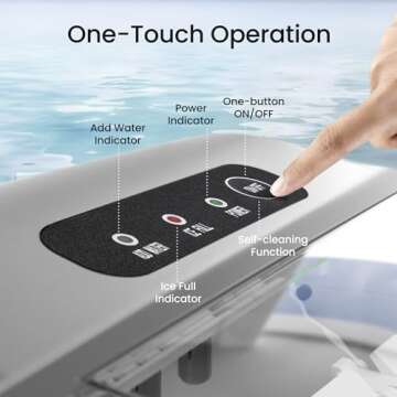 AGLUCKY Portable Ice Maker Machine Countertop with Handle,26Lbs/24H,9 Bullet Ice Ready in 7 Mins,Self-Cleaning Function with Ice Scoop and Basket,Ideal for Home Office Kitchen(Gery)