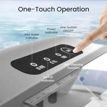 AGLUCKY Portable Ice Maker Machine Countertop with Handle,26Lbs/24H,9 Bullet Ice Ready in 7 Mins,Self-Cleaning Function with Ice Scoop and Basket,Ideal for Home Office Kitchen(Gery)