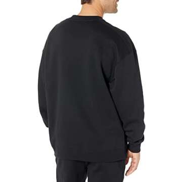 Amazon Essentials Men's Oversized-Fit Crewneck Sweatshirt (Available in Big & Tall), Black, Large