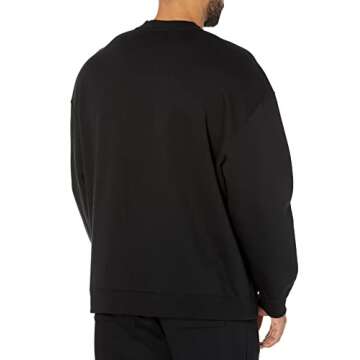 Amazon Essentials Men's Oversized-Fit Crewneck Sweatshirt (Available in Big & Tall), Black, Large