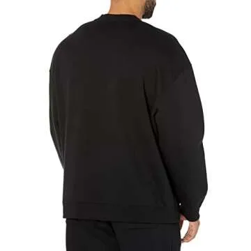 Amazon Essentials Men's Oversized-Fit Crewneck Sweatshirt (Available in Big & Tall), Black, Large